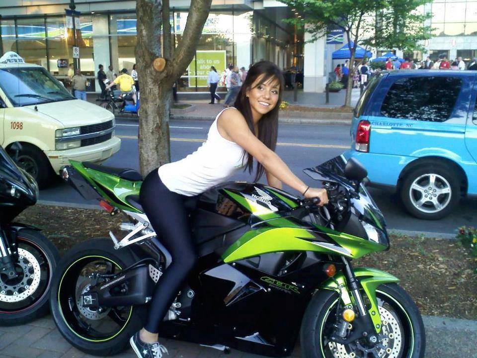 Girl on Suzuki Bike